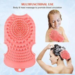 Silicone Body Scrubber for Use in Shower: Silicone Loofah for Men Women with Two Sides - Body Exfoliator Brush for Massage and Foam