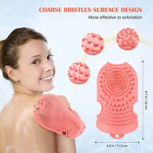 Silicone Body Scrubber for Use in Shower: Silicone Loofah for Men Women with Two Sides - Body Exfoliator Brush for Massage and Foam