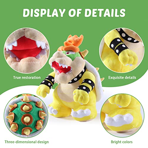 KILATIVE Bowser Plush, Bowser Stuffed Animal, Mario All Star Collection, 10" Multi-Colored