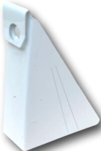 (10 pack) k-tec white aluminum steep gutter wedges for 5 inch k-style gutters- use to level your gutters when fascia is at an angle for 6/12 through 10/12 roof pitch.