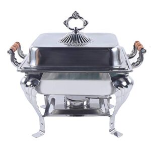 stainless steel warming container chafing dish food warmer food insulation, frame water trays food pan fuel holder and lid food warmers for wedding, parties, banquet, catering events
