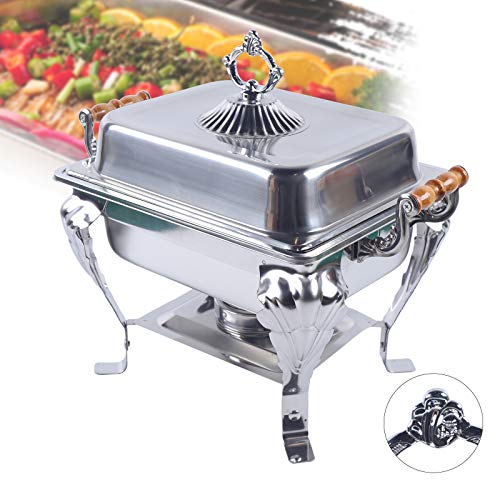 Stainless Steel Warming Container Chafing Dish Food Warmer Food Insulation, Frame Water Trays Food Pan Fuel Holder and Lid Food Warmers for Wedding, Parties, Banquet, Catering Events