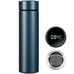 paracity coffee thermos with led temperature display, 17 oz double wall vacuum insulated metal water bottle, thermos for hot drinks, stainless steel water bottle keeps hot for 12 hrs, cold for 24 hrs