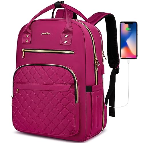 YAMTION 17 Inch Backpack for Women and Teen Girls,School Backpack TSA Laptop Bookbag with USB for College University Students Business Office Work Travel