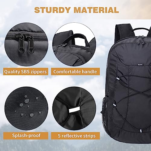 Celvetch Hiking Backpack for Women Men - 40L Camping Backpack Packable Backpack for Travel Lightweight Casual Daypack Backpacks - Black