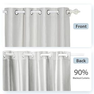 Creamy White Blackout Curtains for Living Room - 2 Panels Set Privacy Room Darkening Curtains, Solid Color Window Panels, Grommet Window Curtains/Drapes for Bedroom Kitchen,52 x 84 Inch