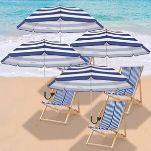 sanwuta 4 pcs chair umbrella with clamp 46 inches upf 50+ portable clip on parasol for patio adjustable sunshade umbrellas beach umbrella for chair, strollers, wheelchairs, golf carts, patio chairs