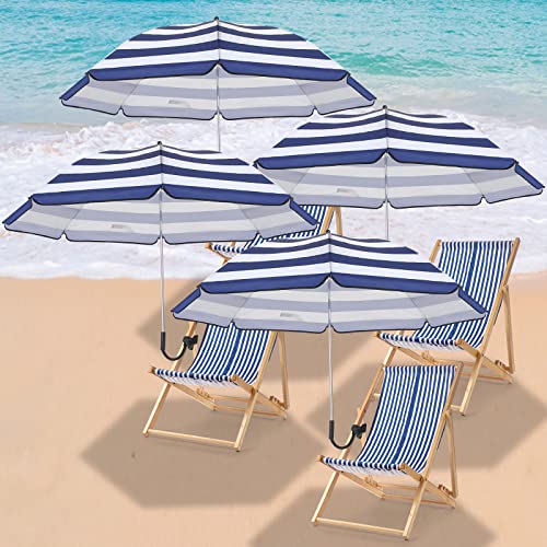 Sanwuta 4 Pcs Chair Umbrella with Clamp 46 Inches UPF 50+ Portable Clip on Parasol for Patio Adjustable Sunshade Umbrellas Beach Umbrella for Chair, Strollers, Wheelchairs, Golf Carts, Patio Chairs