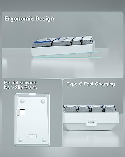 SOLAKAKA K21 RGB Backlit Tri-Mode Wireless Mechanical Number Pad Supports 3 Bluetooth/2.4GHz/Type C Wired,Hot Swappable 21 Keys Mechanical Numpad with Pudding Style PBT Keycaps