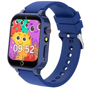 Dolwenqi Kids Smart Watch Boys Toys Age 5-12, 26 Puzzle Games Habit Clock Camera Music Player Flashlight Pedometer 12/24 hr Watches for Kids Birthday Gifts for 6 7 8 9 10 Year Old Boys Girls