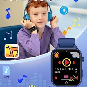 Dolwenqi Kids Smart Watch Boys Toys Age 5-12, 26 Puzzle Games Habit Clock Camera Music Player Flashlight Pedometer 12/24 hr Watches for Kids Birthday Gifts for 6 7 8 9 10 Year Old Boys Girls