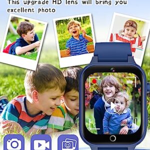 Dolwenqi Kids Smart Watch Boys Toys Age 5-12, 26 Puzzle Games Habit Clock Camera Music Player Flashlight Pedometer 12/24 hr Watches for Kids Birthday Gifts for 6 7 8 9 10 Year Old Boys Girls