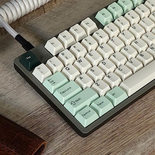 DROP DCX Jasmine Keycap Set, Doubleshot ABS, Cherry MX Style Keyboard Compatible with 60%, 65%, 75%, TKL, WKL, Full-Size, 1800 layouts and More