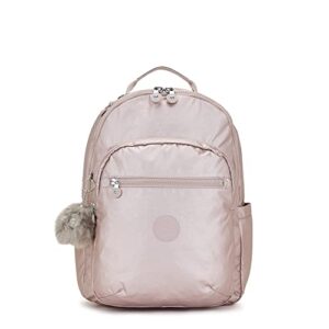 kipling women's seoul 15 laptop backpack, durable, roomy with padded shoulder straps, nylon bag