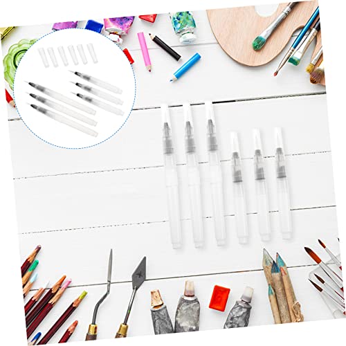 STOBOK 6pcs Water Color Pens Oil Painting Set Oil Painting Brushes Water Color Brush Pens Watercolor Brush Pens Refillable Paint Pen Water Coloring Brush Pen Water Soluble Colored Pencils