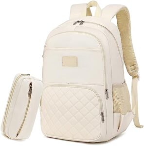 camtop laptop backpack 15.6 inch school bookbag with pencil case college backpacks teacher work travel casual daypacks for teens girls women