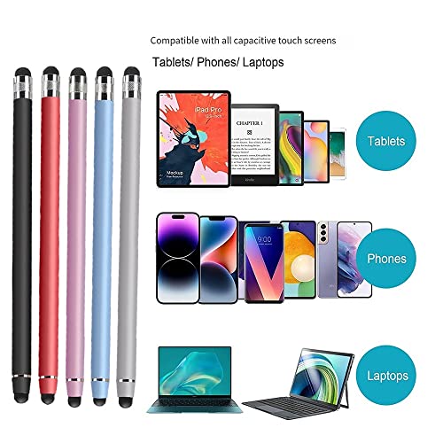 Stylus Pens for Touch Screens(5 Pack), 10 Replaceable Tips High Precision Capacitive Stylus Pen for iPad iPhone Android Tablets and All Universal Touch Screen Devices