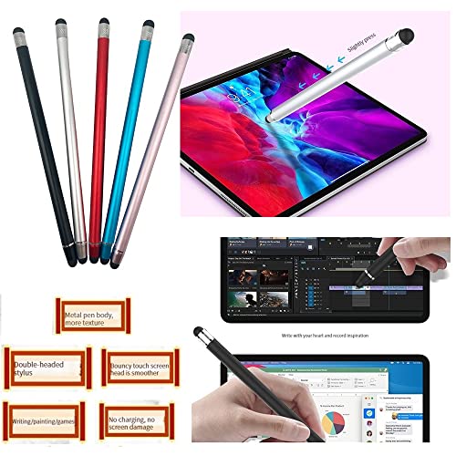 Stylus Pens for Touch Screens(5 Pack), 10 Replaceable Tips High Precision Capacitive Stylus Pen for iPad iPhone Android Tablets and All Universal Touch Screen Devices