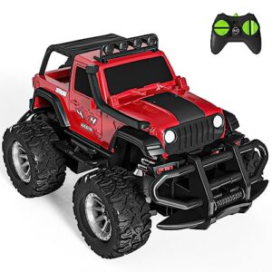 tecnock remote control cars for toddlers, 2.4ghz off-road mini rc car trucks for kids, durable car toy for 3 4 5 6 7 8 years old boys,gift for boys girls,red