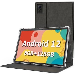 android tablet, 10 inch android 12 tablet, 8gb ram 128gb rom, 1tb expand, android tablet with 5g wifi, 4g/lte, 8000 mah battery, bluetooth 5.0, fhd ips touch screen, dual camera, gps, gms certified