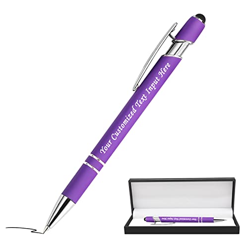 Personalized Ballpoint Pens Custom Pen with Name Text Free Engraved Black Ink Stylus Customized Retractable Bulk&Set Pens Multicolor for Graduation Business School Signature 1Pcs