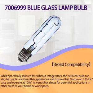 supeiqality 2023 Upgrade 7006999 Blue Glass Lamp Bulb Replacement for E26 40W Freezer Refrigerator Light Bulb Compatible Sub-Zero Refrigerator - 2-Year Warranty（4 Pack）