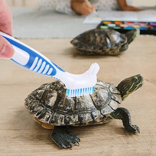 Ipetboom Mini Brush Denture Cleaning Brush Double Sided Denture Toothbrush Deep Clean Brush Small Cleaning Brush Detail Cleaning Scrub Brush False Teeth Cleaning Tool Blue Cleaning Brushes