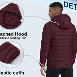 TACVASEN Hooded Down Jackets For Men Quilted Jackets Lightweight Jackets Skiing Jackets Windproof Jackets Water-Resistant Jackets Winter Coat