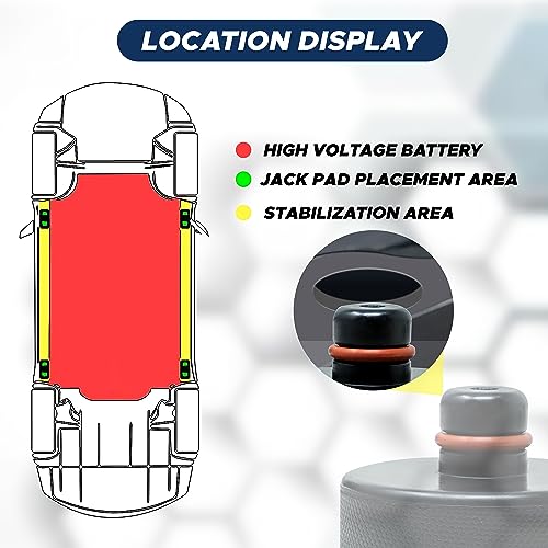 EcoNour Jack Pads Compatible for Tesla (Pack of 4) | Upgraded Lifting Pucks with Storage Case Accessories | Jack Pucks with Silicone Rubber Compatible for Tesla Model 3 Model Y/S/X, (2016 to 2023)