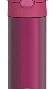THERMOS FUNTAINER 16 Ounce Stainless Steel Vacuum Insulated Bottle with Wide Spout Lid, Rosewoood