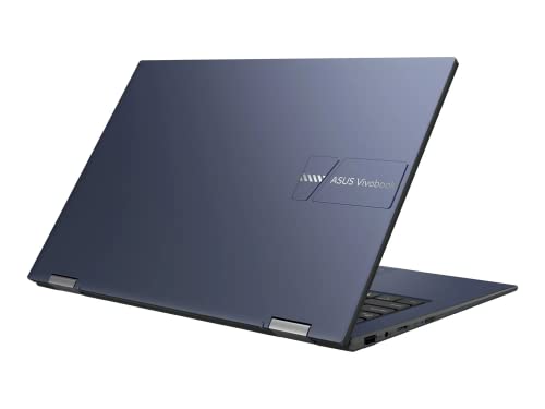 ASUS VivoBook Go 14 Flip 2-in-1 Touch Laptop - 2022 Model: Thin, Light, and Versatile with Intel Celeron Processor, 4GB RAM, 64GB eMMC, Intel HD Graphics, HD Webcam, Quiet Blue, Windows 11 S, and Bonus 128GB USB Card.