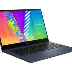 ASUS VivoBook Go 14 Flip 2-in-1 Touch Laptop - 2022 Model: Thin, Light, and Versatile with Intel Celeron Processor, 4GB RAM, 64GB eMMC, Intel HD Graphics, HD Webcam, Quiet Blue, Windows 11 S, and Bonus 128GB USB Card.