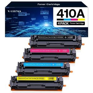 410a compatible toner cartridges replacement for hp 410x cf410a cf411a cf412a cf413a for color pro mfp m477fnw m477fdw m477fdn pro m452dn m452nw m452dw printer (black, cyan, magenta, yellow, 4 pack)