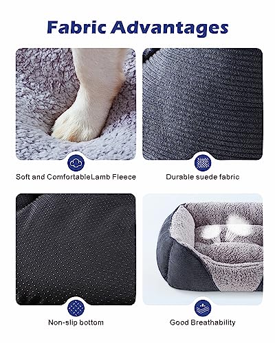 AIPERRO Dog Beds for Small Dogs, Dog Bed Small Size Dog Washable, Orthopedic Dog Bed Indoor, Sofa Bed Soft Sleeping Puppy Dog Beds Breathable Cuddler Pet Bed with Anti-Slip Bottom 20 * 19In