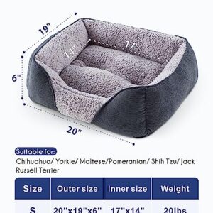 AIPERRO Dog Beds for Small Dogs, Dog Bed Small Size Dog Washable, Orthopedic Dog Bed Indoor, Sofa Bed Soft Sleeping Puppy Dog Beds Breathable Cuddler Pet Bed with Anti-Slip Bottom 20 * 19In