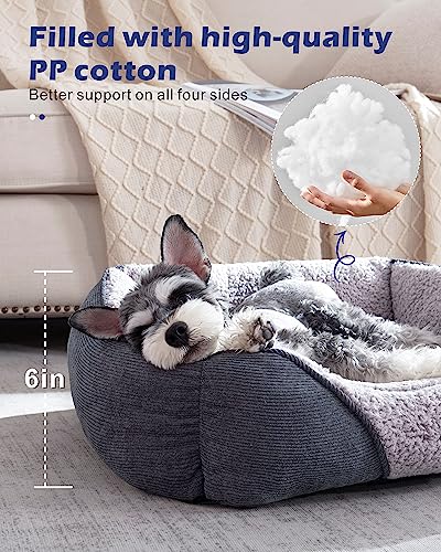 AIPERRO Dog Beds for Small Dogs, Dog Bed Small Size Dog Washable, Orthopedic Dog Bed Indoor, Sofa Bed Soft Sleeping Puppy Dog Beds Breathable Cuddler Pet Bed with Anti-Slip Bottom 20 * 19In