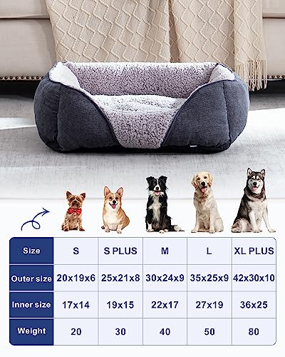 AIPERRO Dog Beds for Small Dogs, Dog Bed Small Size Dog Washable, Orthopedic Dog Bed Indoor, Sofa Bed Soft Sleeping Puppy Dog Beds Breathable Cuddler Pet Bed with Anti-Slip Bottom 20 * 19In