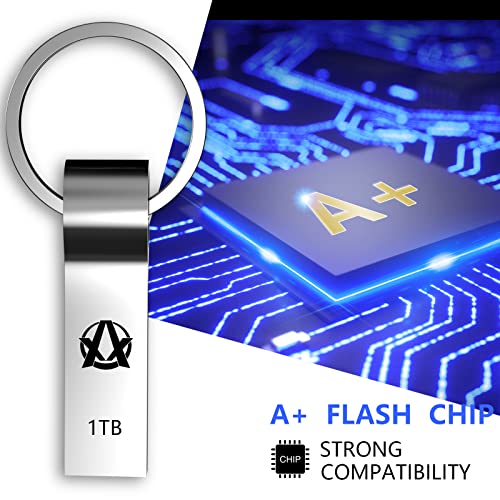 USB Flash Drives 1TB, Ahinsoa Portable 1000GB Thumb Drive- High Speed USB Drive Memory Stick Ultra Large Data USB Stick Storage, Waterproof Jump Drive Pen Flashdrive with Keychain