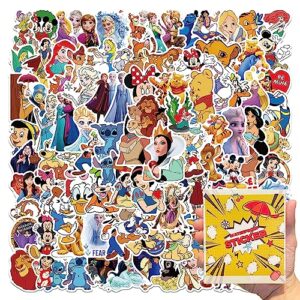 mixed cartoon stickers,cute princess stickers 100 pcs vinyl cute cartoon character stickers trendy sticker for laptop computer phone water bottle guitar, waterproof animation decal gifts for kids teen adults