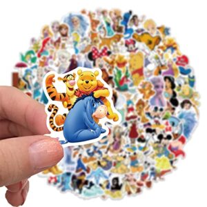 Mixed Cartoon Stickers,Cute Princess Stickers 100 Pcs Vinyl Cute Cartoon Character Stickers Trendy Sticker for Laptop Computer Phone Water Bottle Guitar, Waterproof Animation Decal Gifts for Kids Teen Adults