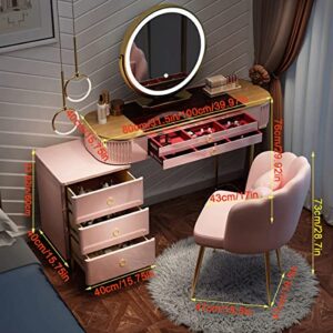 Vanity Table,Desk Vanity,Vanity Mirror With Lights Desk and Chair,Make Up Tables for Women,Small Vanity Desk Minimalist Style,Retractable Side Cabinet,Adult Small Makeup Vanity 80cm/31.5in Green