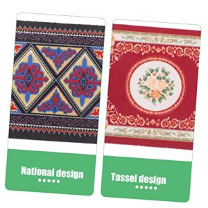 Homoyoyo 2pcs Vintage Tassel Coaster Round Jute Placemats Hot Pot Trivet Cloth Fabric Place Mats Vintage Coasters Farmhouse Jute Table Mats Ethnic Placemat Woven Coasters Ethnic Placemats