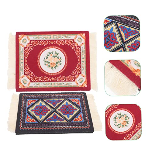 Homoyoyo 2pcs Vintage Tassel Coaster Round Jute Placemats Hot Pot Trivet Cloth Fabric Place Mats Vintage Coasters Farmhouse Jute Table Mats Ethnic Placemat Woven Coasters Ethnic Placemats