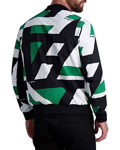 Karl Lagerfeld Paris Men's Color Block Jacket, Green, X-Large