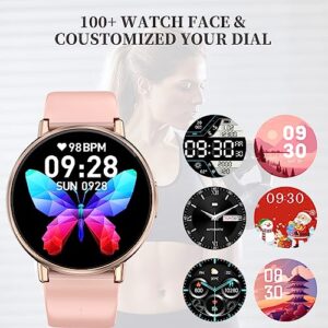 Efolen Smart Watch for Women(Answer/Make Calls) Compatible with iOS/Android, 1.39'' HD Touch Screen Activity Tracker with 100 Sports Modes Step Calories Heart Rate Blood Pressure IP67 Waterproof