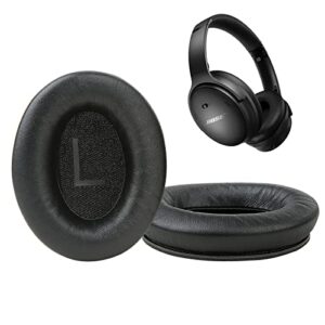earpads for bose quietcomfort 45 qc45 qc35 ii qc35 professional headphones ear cushions replacement ear pads padding with noise cancelling lambskin leather memory foam black