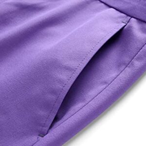 Mens Pants Slim Fit Solid Color Skinny Trousers Classic Dress Business Wedding Suit Pants US Size 32 Lavender