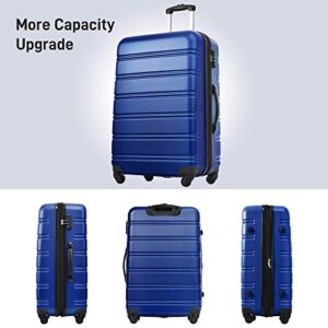 Merax Luggage Sets of 3 Piece Carry on Suitcase Airline Approved,Hard Case Expandable Spinner Wheels (Deepblue)