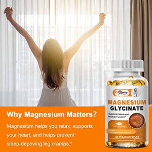 Magnesium Supplement Softgels, Easy Absorption Magnesium Glycinate 400mg with Vitamin B6,D3, High Bioavailability Magnesium for Sleep & Calm Support, Nervous, Muscle & Bone Health