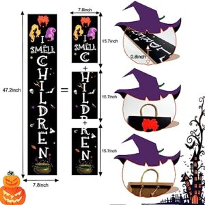 Halloween Door Hanger Welcome Door Sign Front for Door Decoration - Standing Hanging Home Front Door Yard Wall Decorations Wooden Door Sign for Halloween Party Supplies,47.2"H